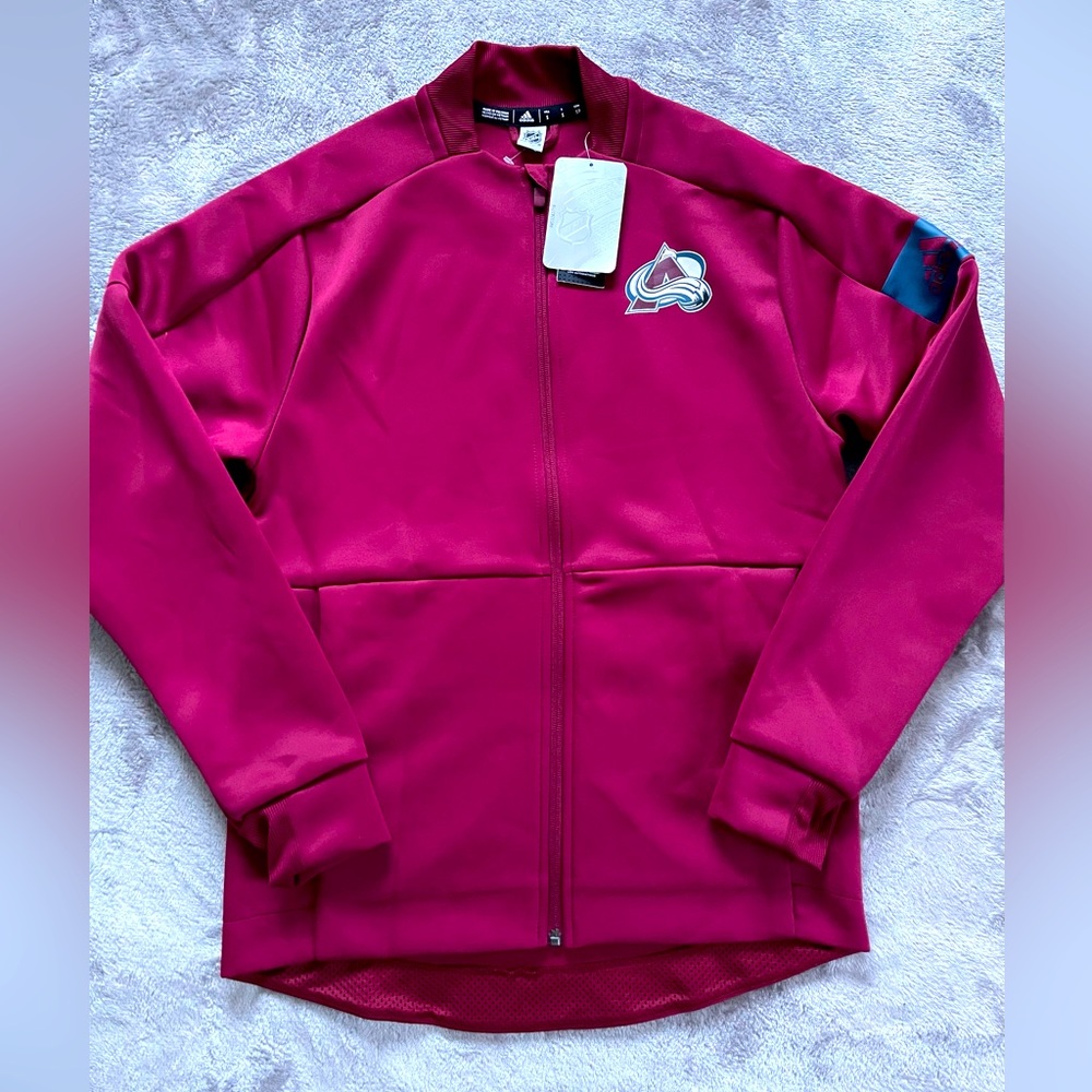 Adidas Colorado Avalanche Zip up Hockey Bomber Jacket Maroon EB6793 Men's Sizes